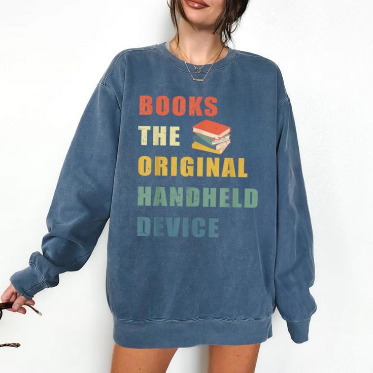 Books The Original Handheld Device Vintage Book Comfort Colors Sweatshirt