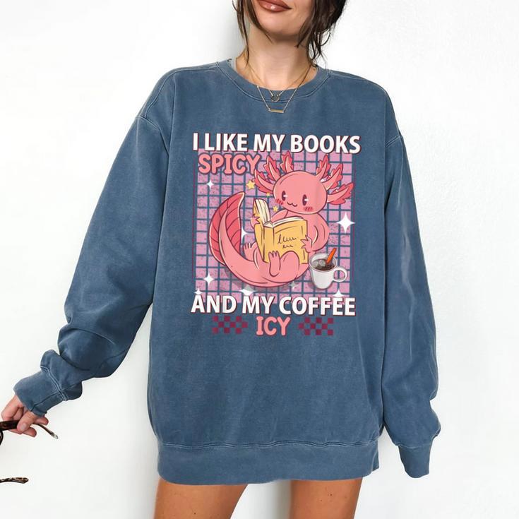 I Like My Books Spicy And My Coffee Icy Librarian Comfort Colors Sweatshirt