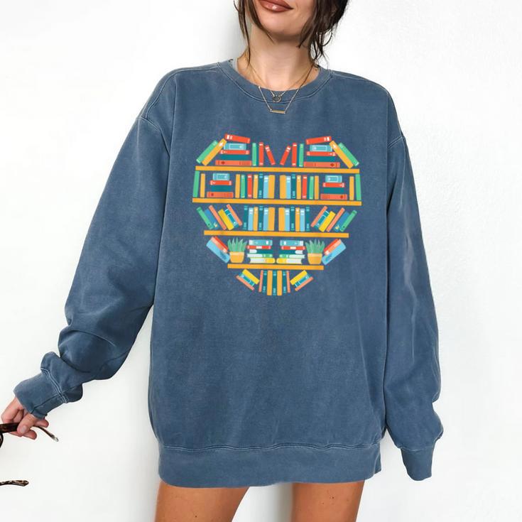Bookshelf Heart Comfort Colors Sweatshirt