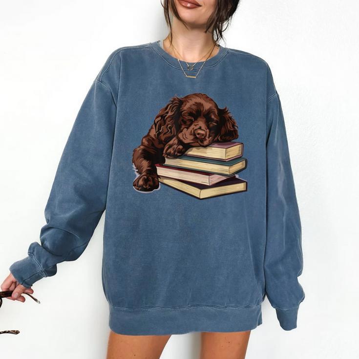 Boykin Spaniel Books Dog Breed Graphic Comfort Colors Sweatshirt