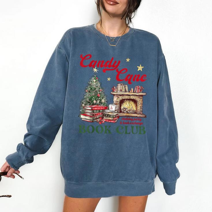 Candy Cane Book Club Holiday Party & Book Exchange Comfort Colors Sweatshirt