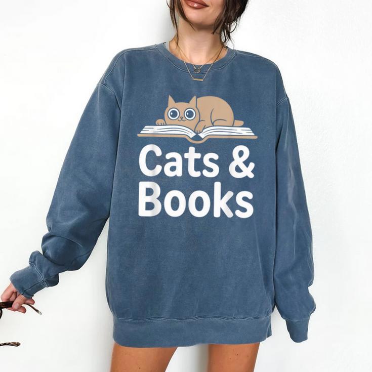 Cats And Books Comfort Colors Sweatshirt