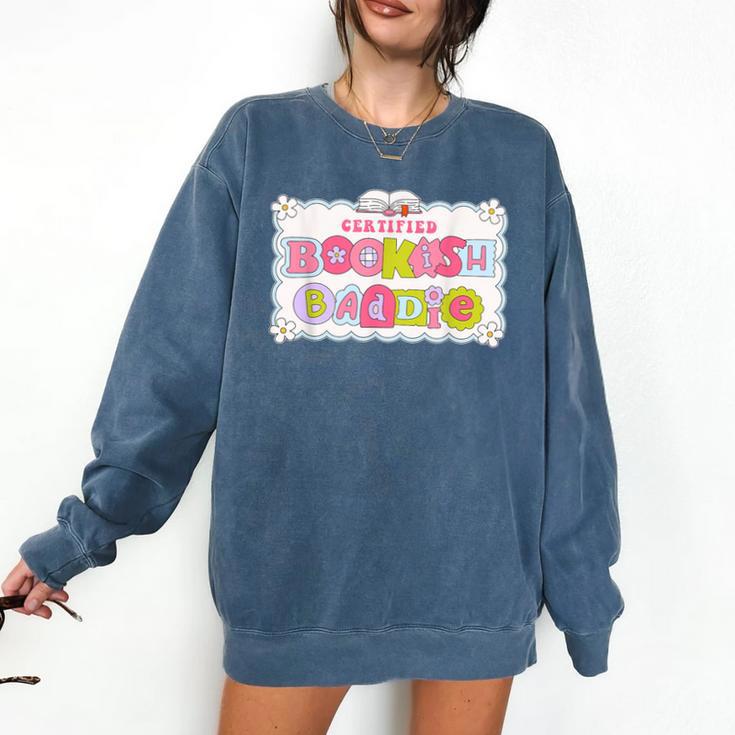 Certified Bookish Baddie Cute Book Lover Comfort Colors Sweatshirt