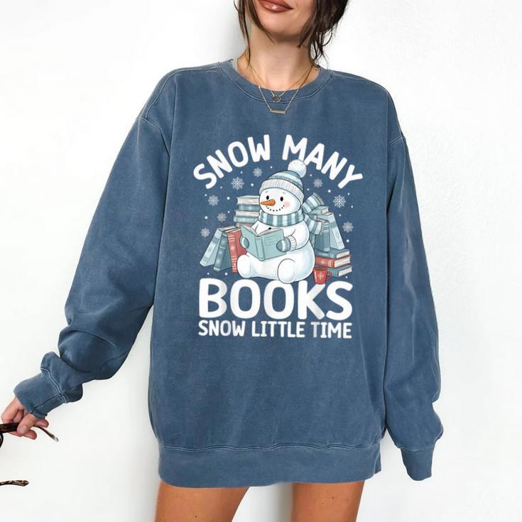 Christmas Reading Snowman So Many Books Men Women Kids Comfort Colors Sweatshirt