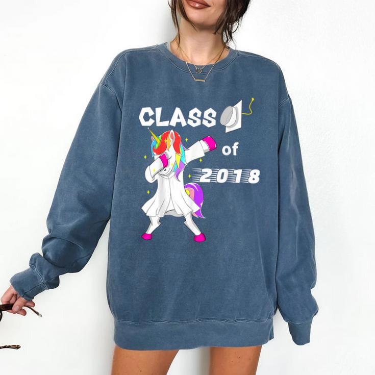 Class Of 2018 Graduation Him Her Unicorn Dabbing Shirt Comfort Colors Sweatshirt