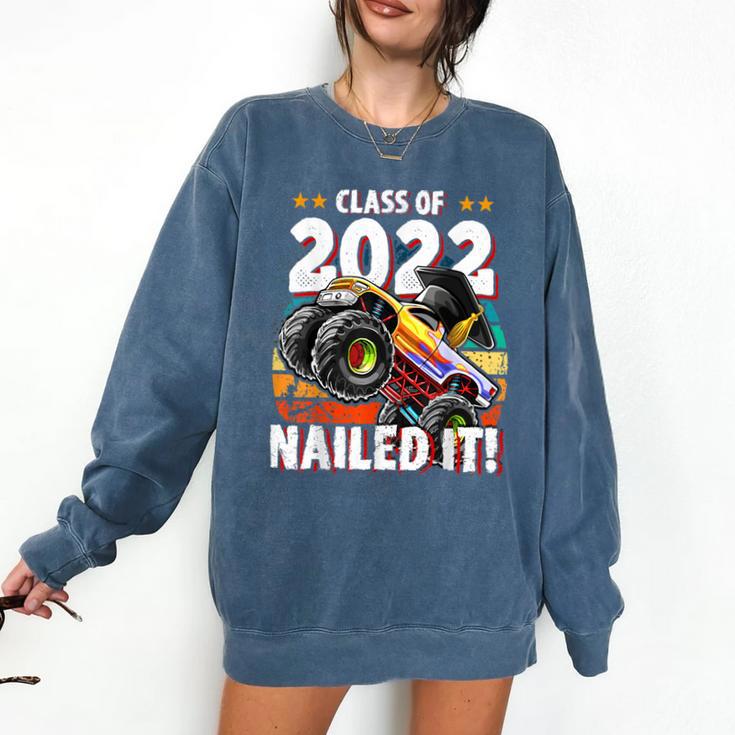 Class Of 2022 Monster Truck Graduation Cap Retro Sunset Boy Comfort Colors Sweatshirt