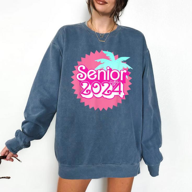 Class Of 2024 Senior Pink Retro Classic Girl Grad Graduation Comfort Colors Sweatshirt