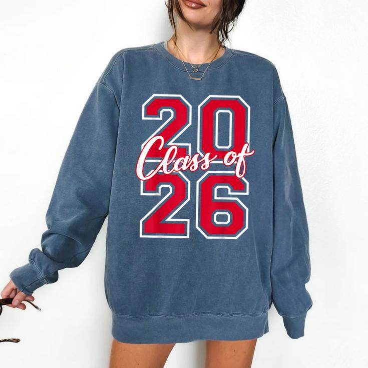 Class Of 2026 Graduation Red With Varsity Letters Comfort Colors Sweatshirt