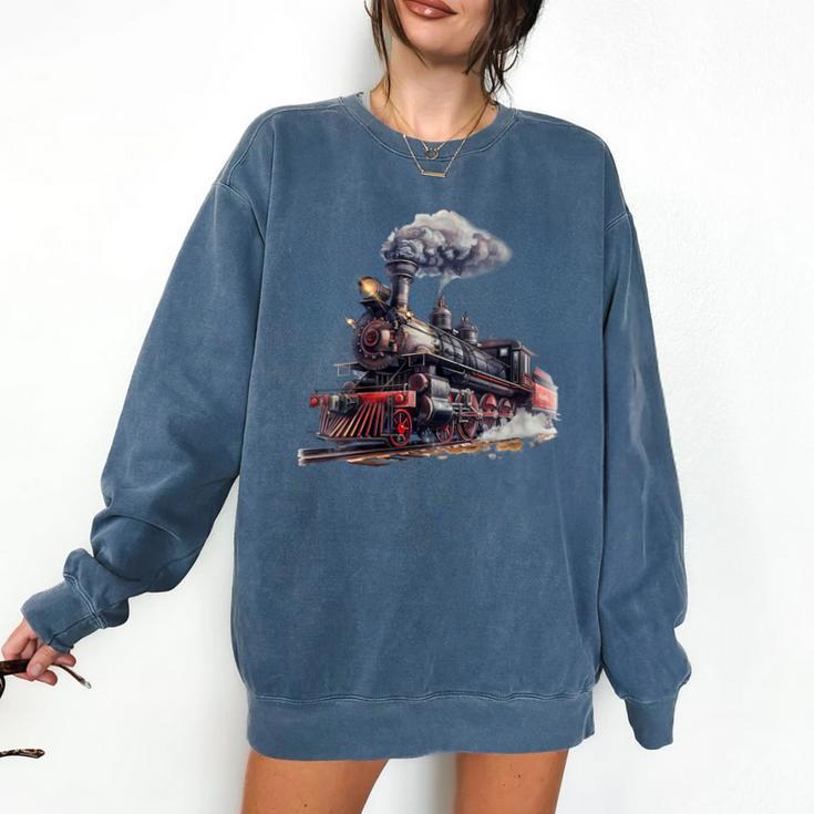 Classic Steam Train Enthusiasts Nostalgia For Train Lovers Comfort Colors Sweatshirt
