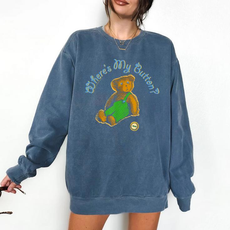 Corduroy Where's My Button Teddy Bear Retro Children's Book Comfort Colors Sweatshirt