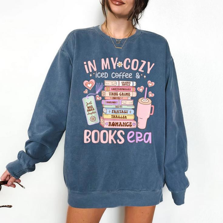 In My Cozy Iced Coffee And Books Era Comfort Colors Sweatshirt