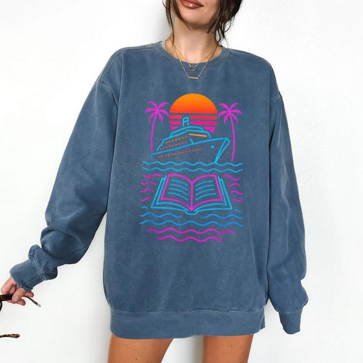 Cruise Ship Vacations Reading Book Lovers Sunset Comfort Colors Sweatshirt