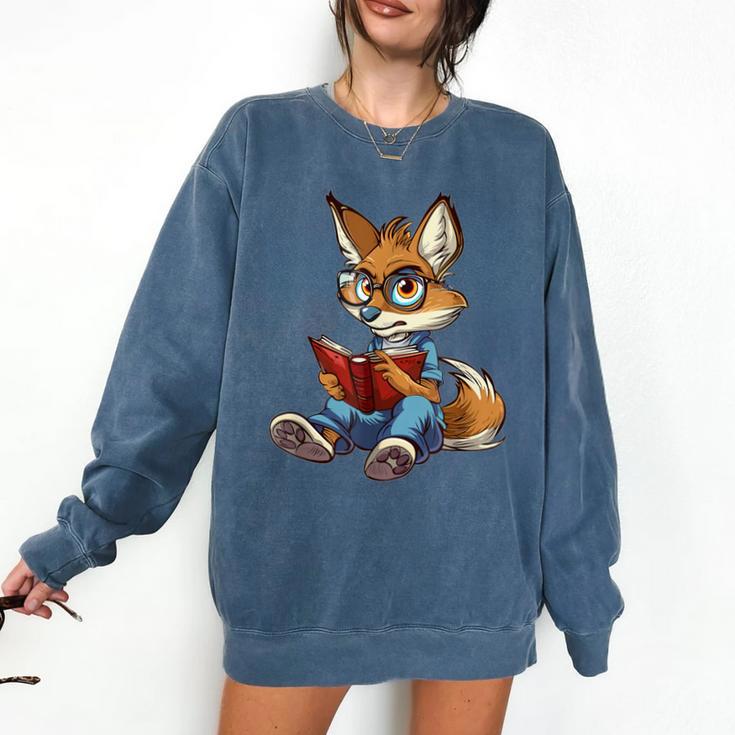 Cute Coyote With Book I Kids Coyote Comfort Colors Sweatshirt