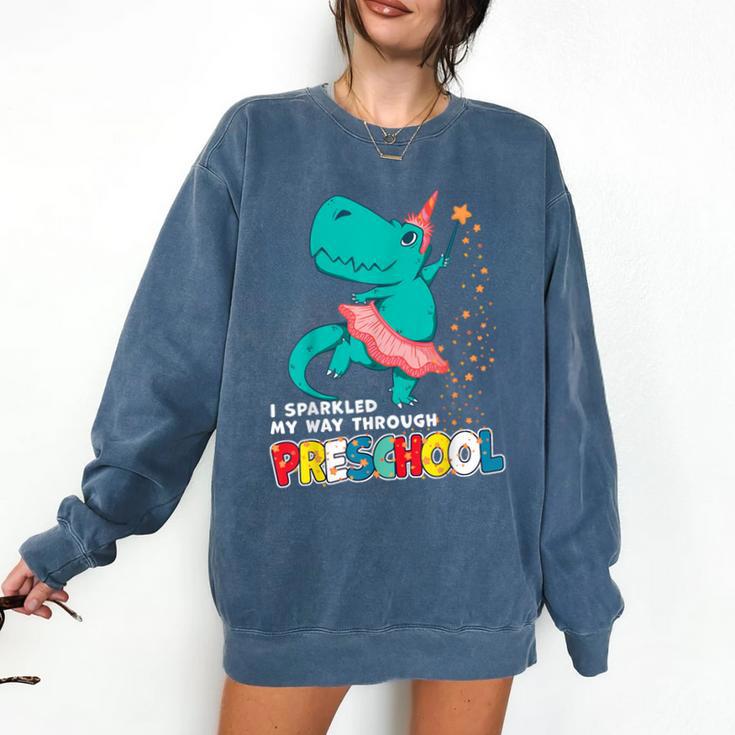 Cute Magical Ballerina Dino Unicorn Preschool Graduation Comfort Colors Sweatshirt