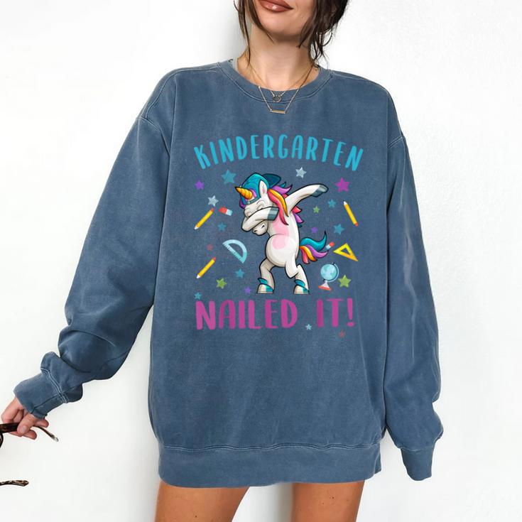 Dabbing Kindergarten Unicorn Graduation Class 2021 Nailed It Comfort Colors Sweatshirt
