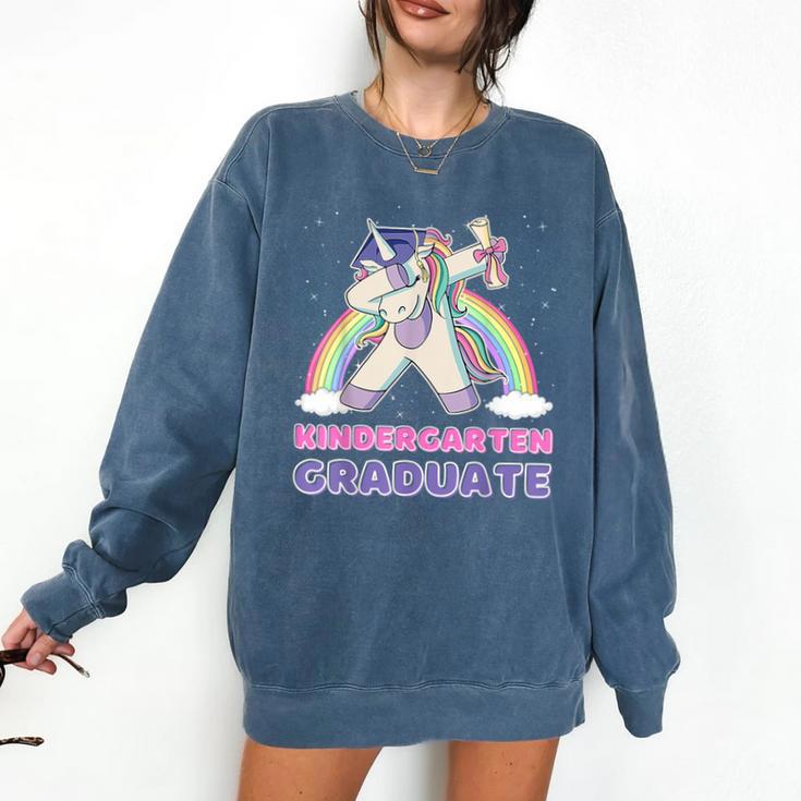 Dabbing Unicorn Kindergarten Graduation Dab Dance Girl Comfort Colors Sweatshirt