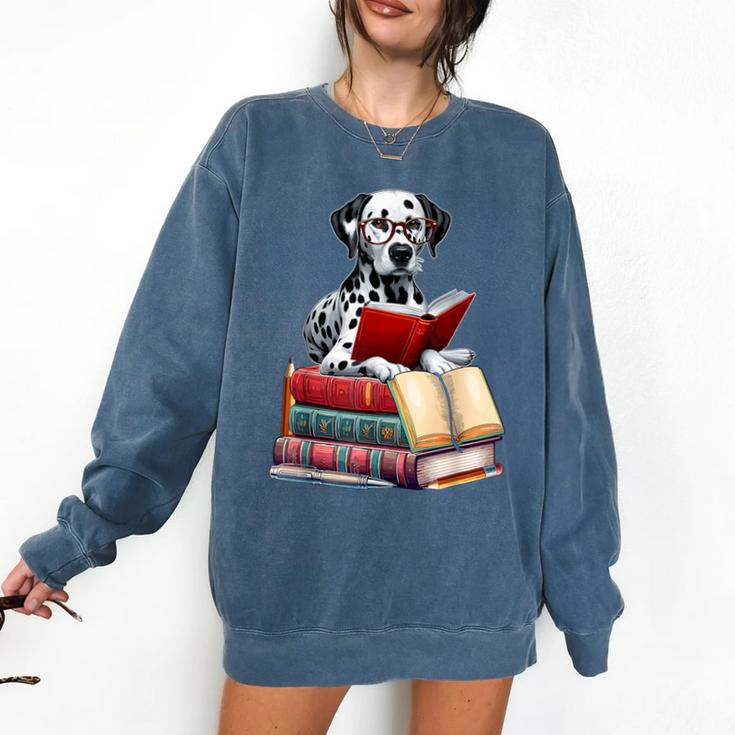 Dalmatian Reading Books Matching Bookworm Readers Librarian Comfort Colors Sweatshirt