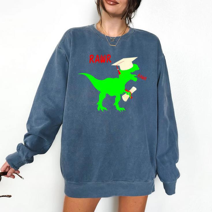 Dinosaur Rawr Diploma Grad Graduate Graduation Comfort Colors Sweatshirt