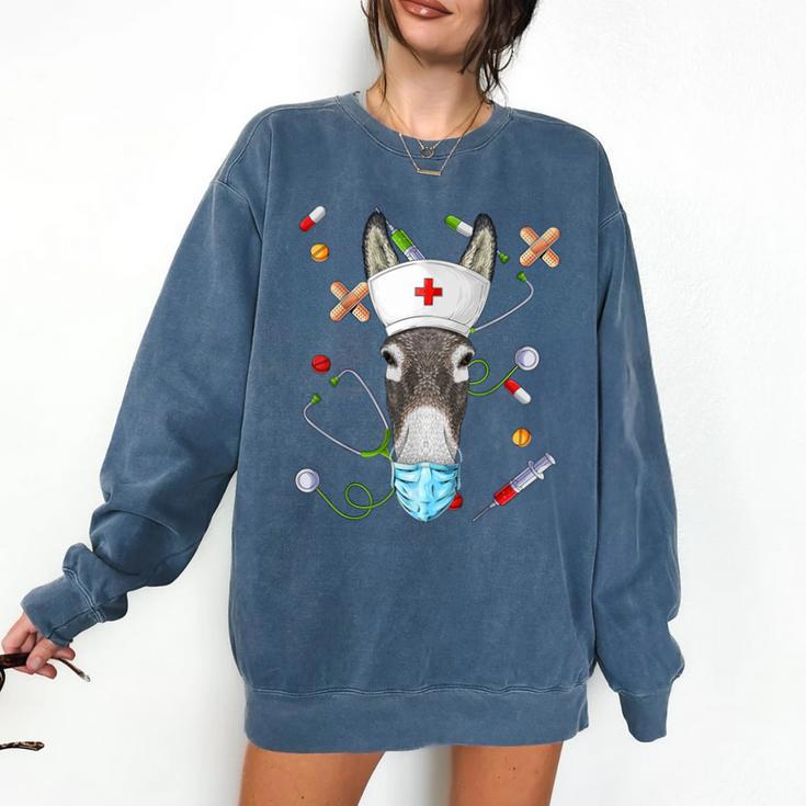 Donkey Nurse RN ER Nursing School Graduation Comfort Colors Sweatshirt