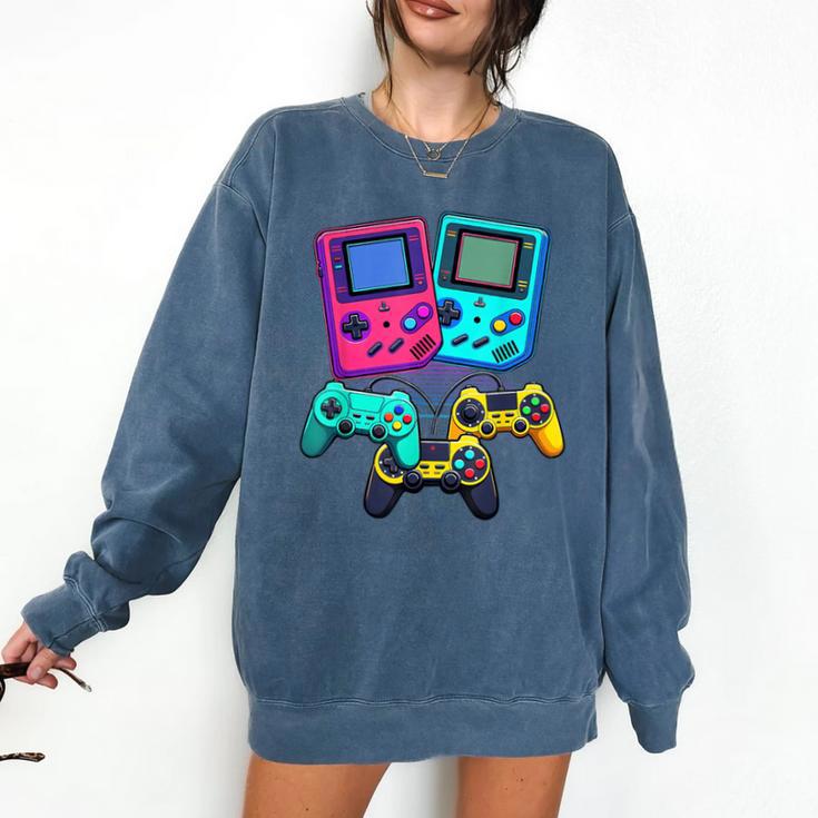 Eighties Console Controller Gaming Player Gadget Nostalgia Comfort Colors Sweatshirt