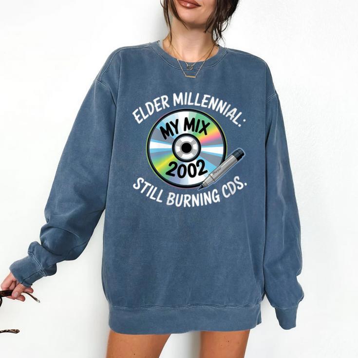 Elder Millennials Embracing 90s CDs Nostalgia Vibes Comfort Colors Sweatshirt
