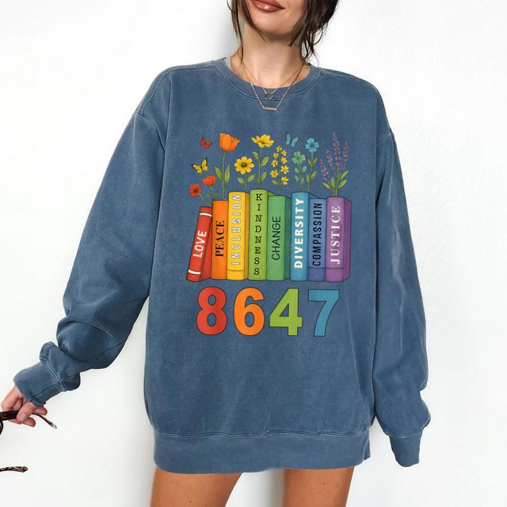 Equal Rights Book Flower Resist 86 47 Feminist Women Rights Comfort Colors Sweatshirt