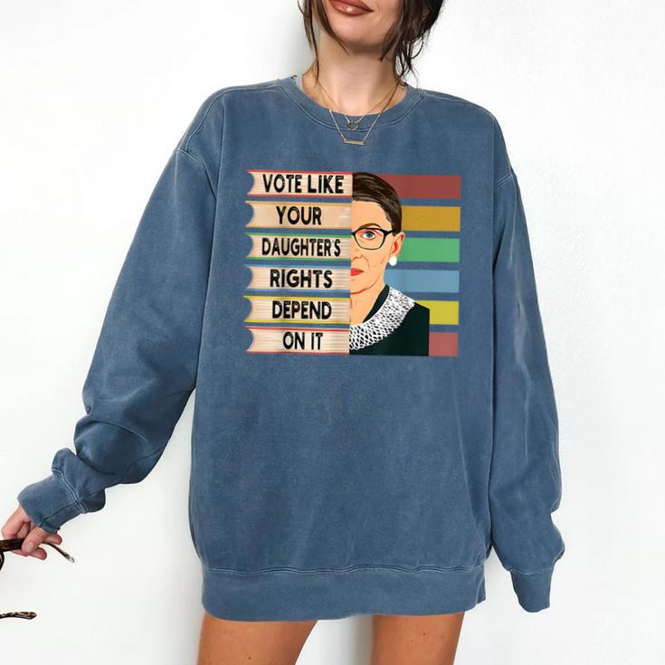 Feminist Ruth Bader Ginsburg RBG Quote Girl With Book Women Comfort Colors Sweatshirt