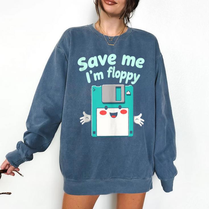 Floppy Disk Retro Tech Nostalgia Old School Computing Humor Comfort Colors Sweatshirt