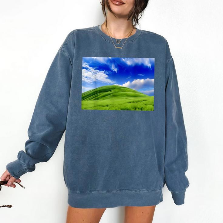 Frutiger Aero Meadow Aesthetic Y2k 2000s Ironic Nostalgic Comfort Colors Sweatshirt