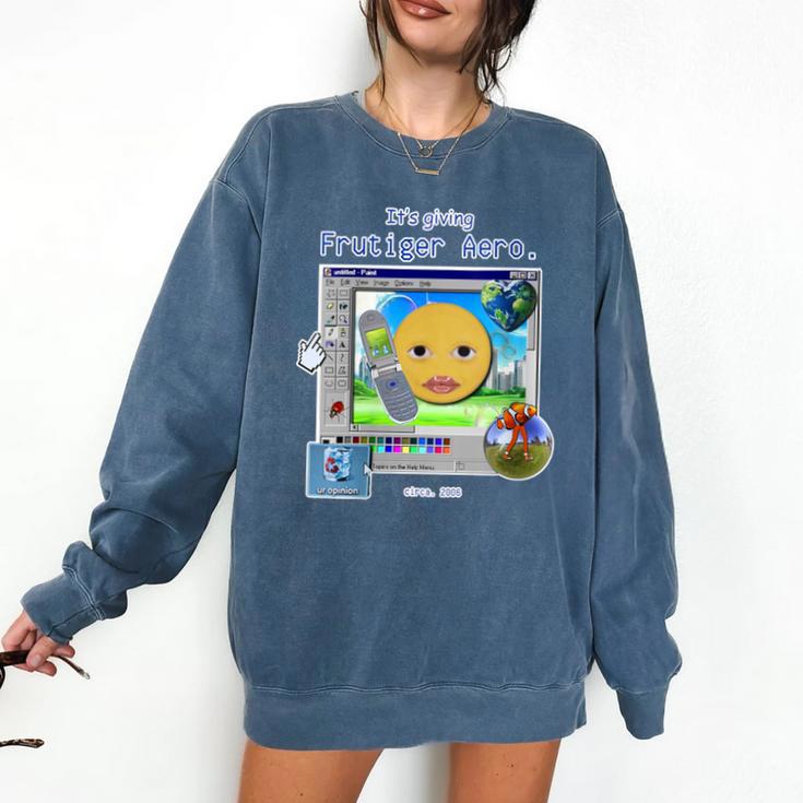 Frutiger Aero Y2K Meme Graphic 2000s Nostalgia Comfort Colors Sweatshirt