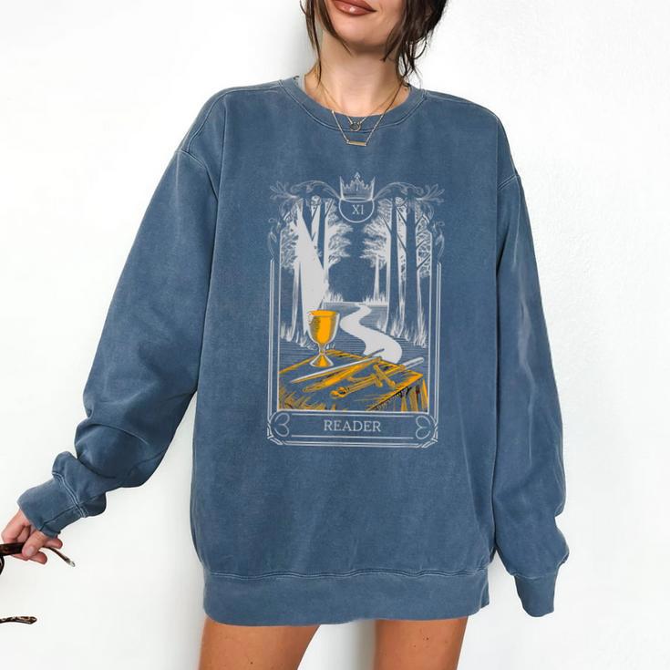 Gothic Book Lover Skeleton Comfort Colors Sweatshirt