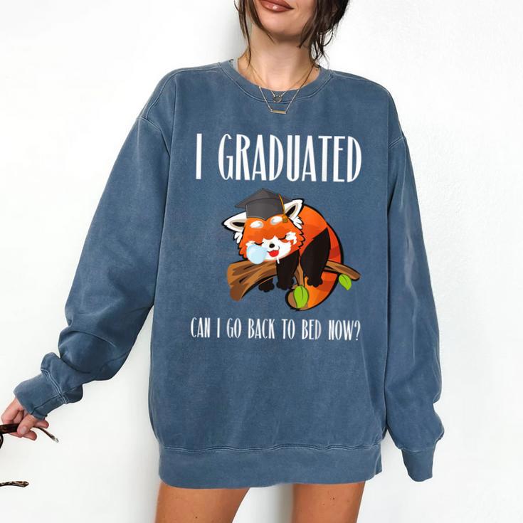 I Graduated Can I Go Back To Bed Sleepy Red Panda Graduation Comfort Colors Sweatshirt