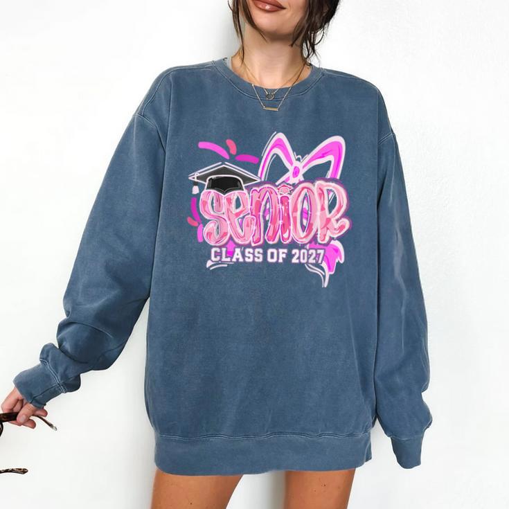 Graduation 2027 Senior 2027 Class Of 2027 Coquette Pink Girl Comfort Colors Sweatshirt