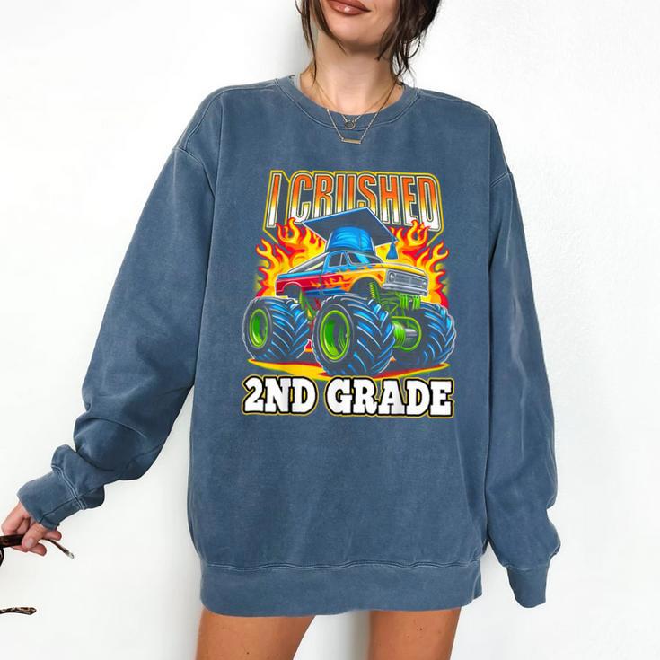 Graduation 2nd Grade Monster Truck Boys I Crushed Grad Comfort Colors Sweatshirt