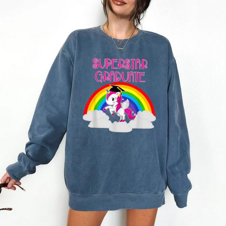 Graduation Unicorn Superstar Magical Colorful Rainbow Tshirt Comfort Colors Sweatshirt