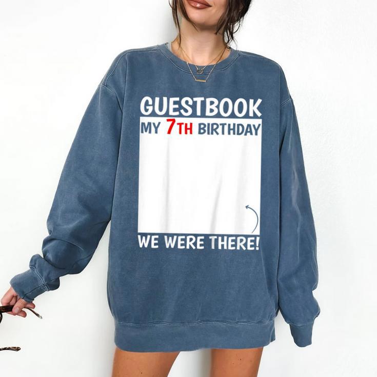 Guestbook 7th Birthday 7 Year Old Born 2018 Bday Comfort Colors Sweatshirt