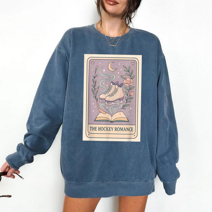 Hockey Romance Tarot Card Books Reader Cozy Reading Comfort Colors Sweatshirt