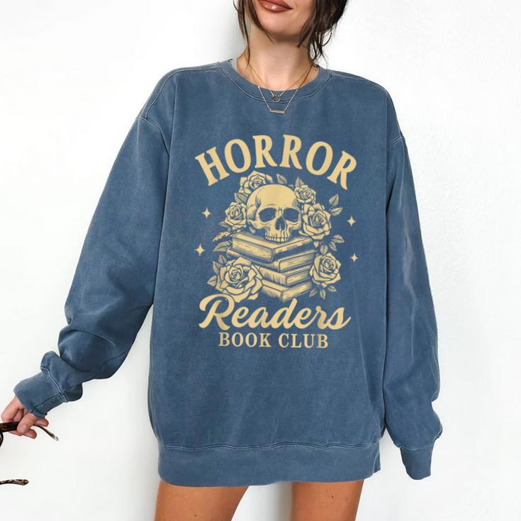 Horror Reading Spooky Vibes Bookish Horror Readers Book Club Comfort Colors Sweatshirt