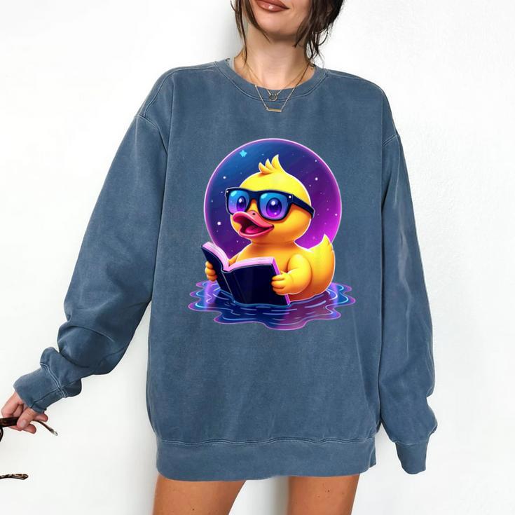 Humor Rubber Duck Reading Book Comfort Colors Sweatshirt