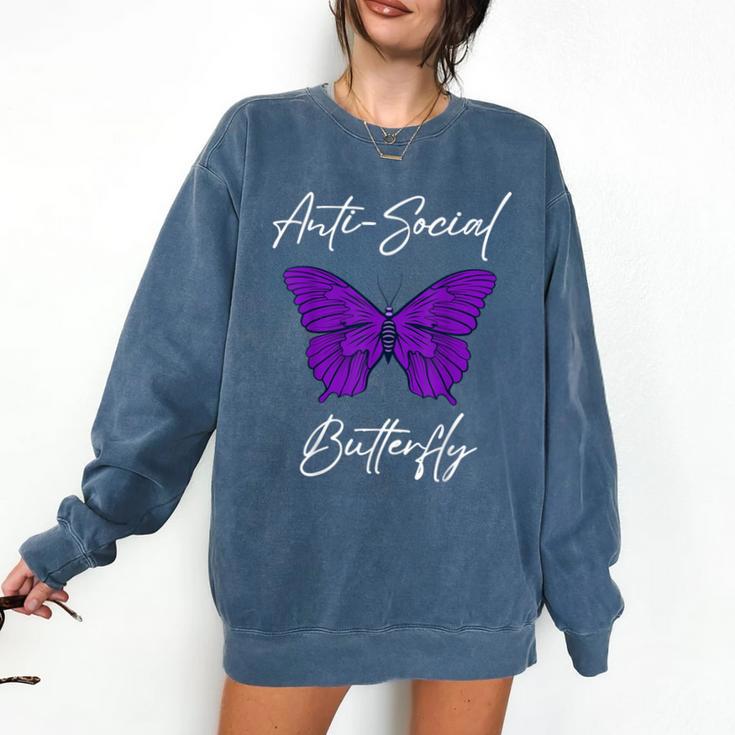 Introvert Antisocial Butterfly For Women Men Comfort Colors Sweatshirt