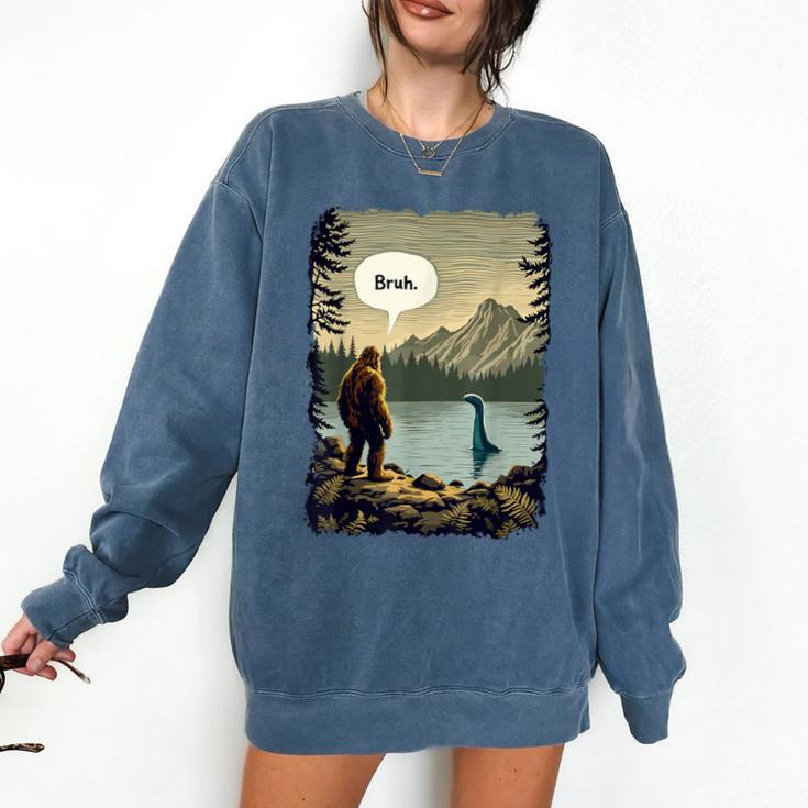 Introvert Bigfoot Sasquatch Loch Ness Monster Bruh Comfort Colors Sweatshirt