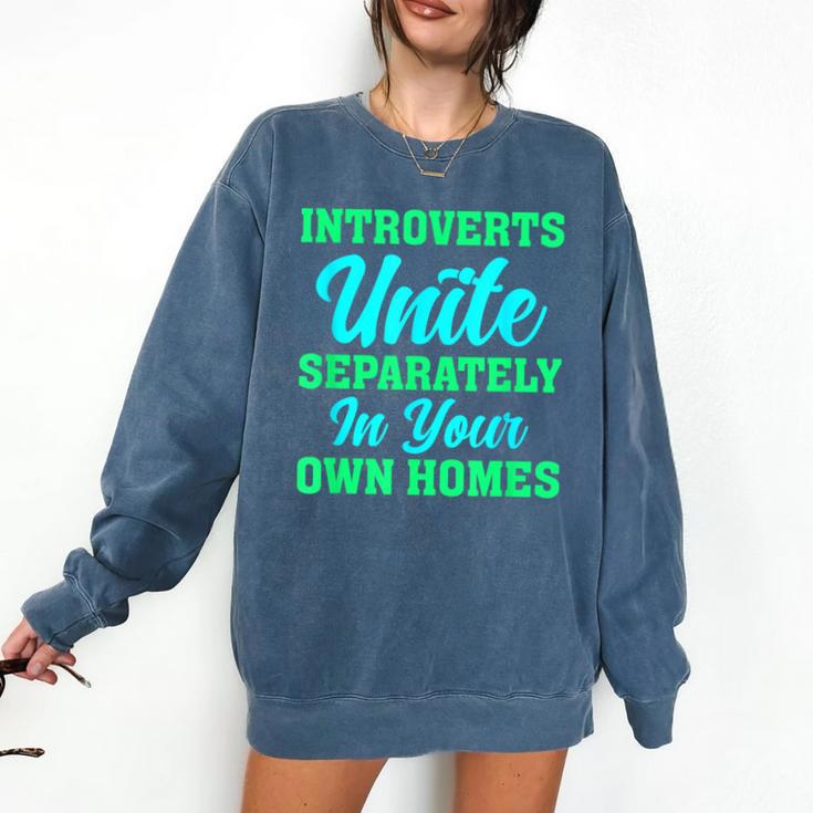 Introverts Unite Introvert Antisocial Sarcasm Anti Social Comfort Colors Sweatshirt