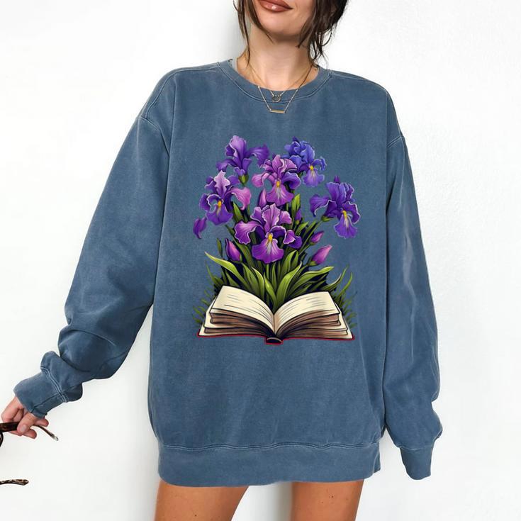Irises Flowers Book Iris Floral Comfort Colors Sweatshirt