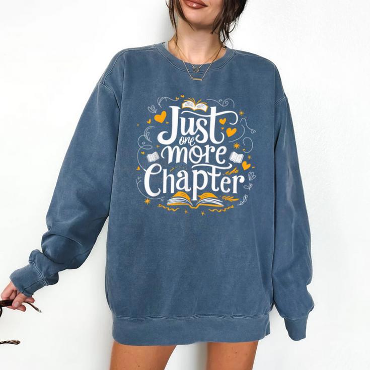Just One More Chapter Bookish Book Reading Lover Heart Comfort Colors Sweatshirt