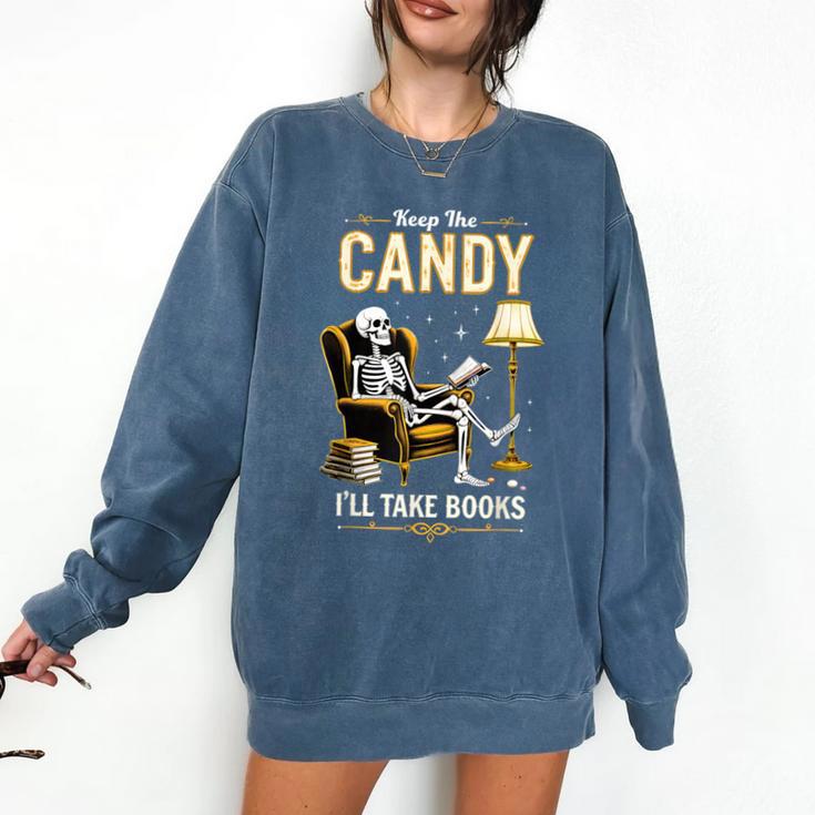 Keep The Candy I'Ll Take Books Halloween Comfort Colors Sweatshirt