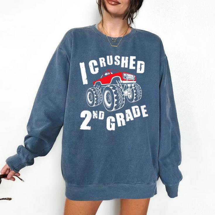 Kids I Crushed 2nd Grade Monster Truck School Graduation Comfort Colors Sweatshirt