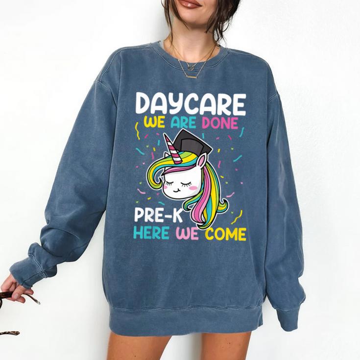 Kids Daycare Graduation Unicorn Last Day Of School Kids Comfort Colors Sweatshirt