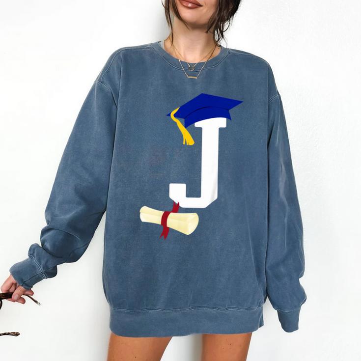 Kids Initial J Letter For Boys Preschool Graduation Kindergarten Comfort Colors Sweatshirt