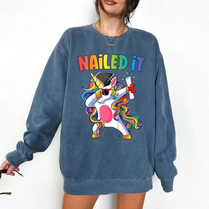 Kids Kindergarten Graduation Shirt Unicorn Graduate Nailed It Comfort Colors Sweatshirt