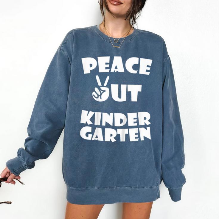 Kids Peace Out Kindergarten For Graduation Comfort Colors Sweatshirt